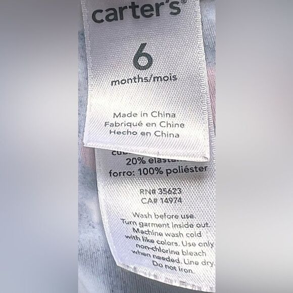 Carter’s Baby Girls Two Piece Tankini American Flag Bathing Suit. 6 Months. - Picture 3 of 4